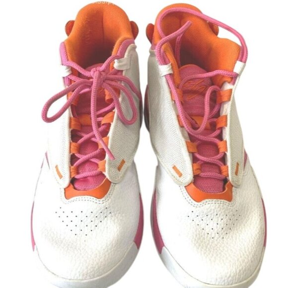 Air Jordan 6.5Y Girls Basketball Shoes‎ White Pink Orange Athletic Sneakers - Picture 2 of 5
